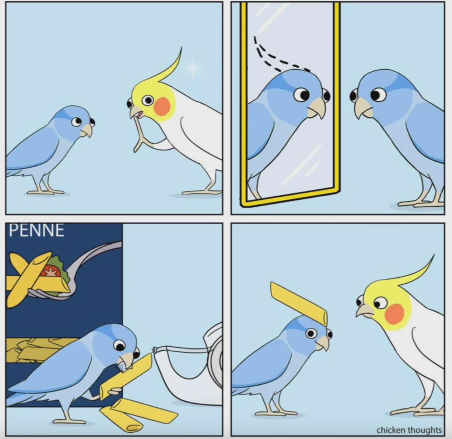 funny bird memes comic chicken thoughts - Penne chicken thoughts